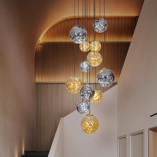 Modern Glass Staircase Chandelier