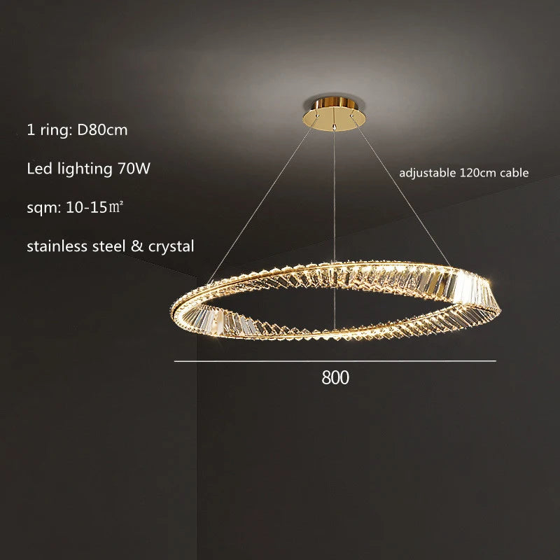 Crystal Lustre Dimmable Ceiling Chandelier