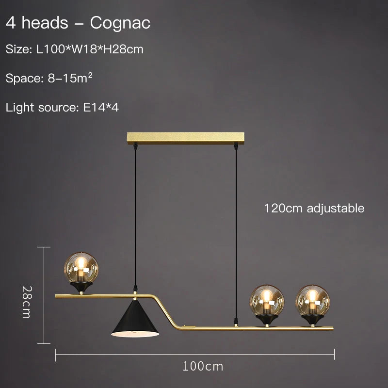 Nordic LED Glass Ball Chandelier