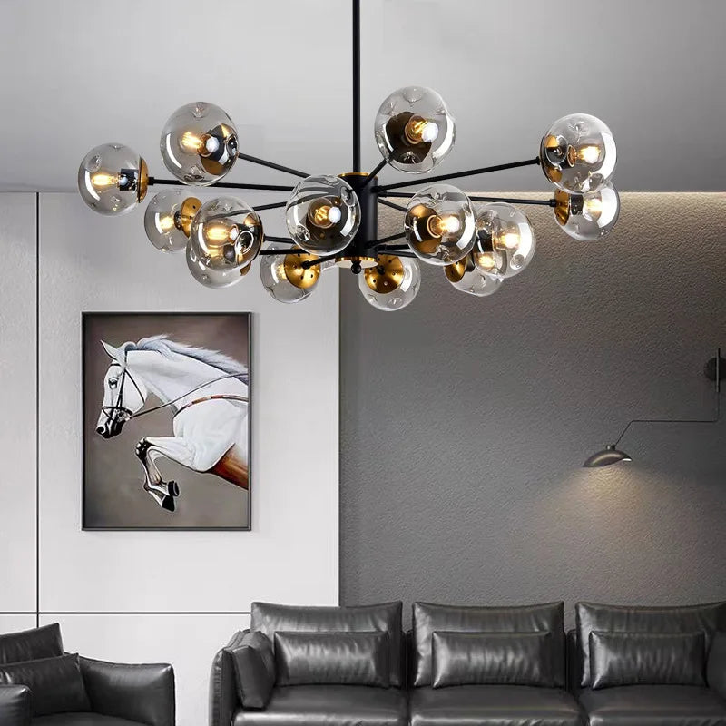Modern Nordic Glass Globe LED Chandelier