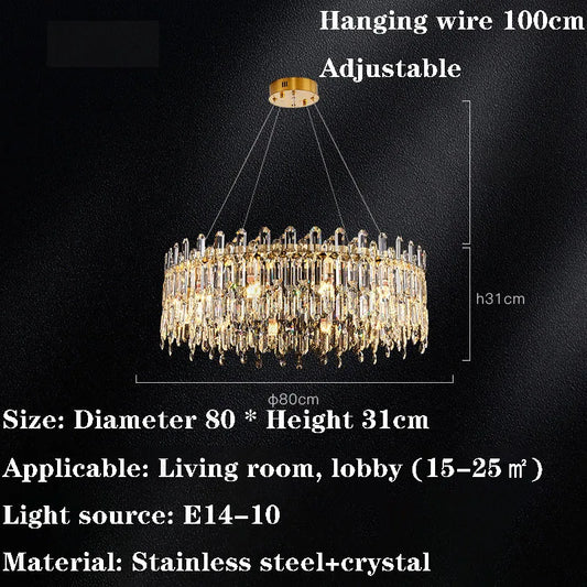 Modern Luxury Crystal Pendant LED Chandelier