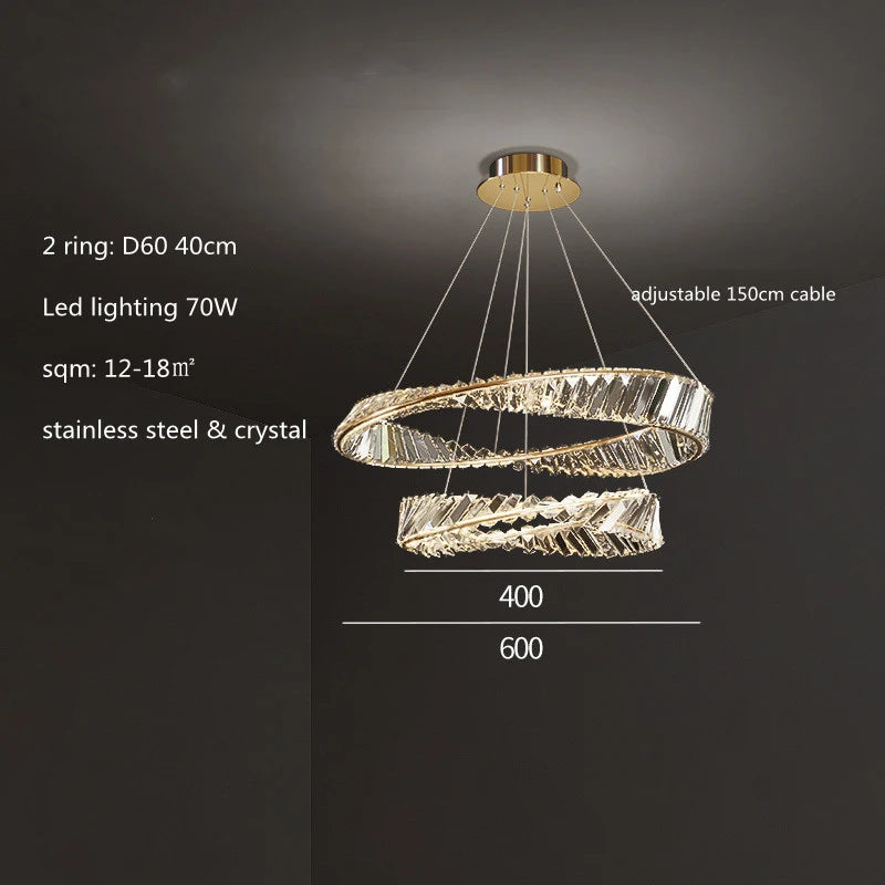Crystal Lustre Dimmable Ceiling Chandelier