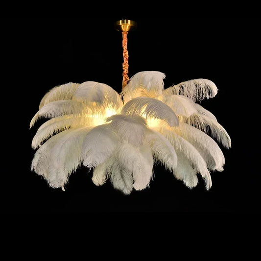 Ostrich Feather Ceiling Lamp