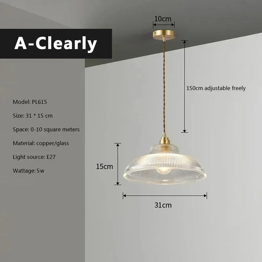 Retro Glass Pendant Celing Light