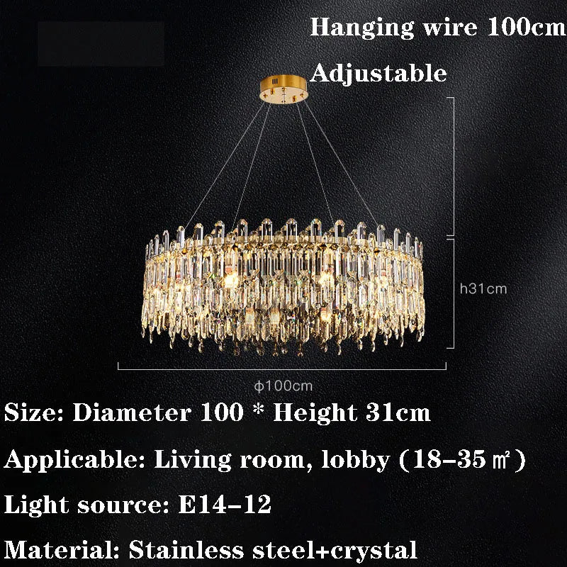 Modern Luxury Crystal Pendant LED Chandelier