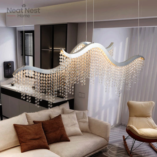 Modern Wave LED Crystal Chandelier