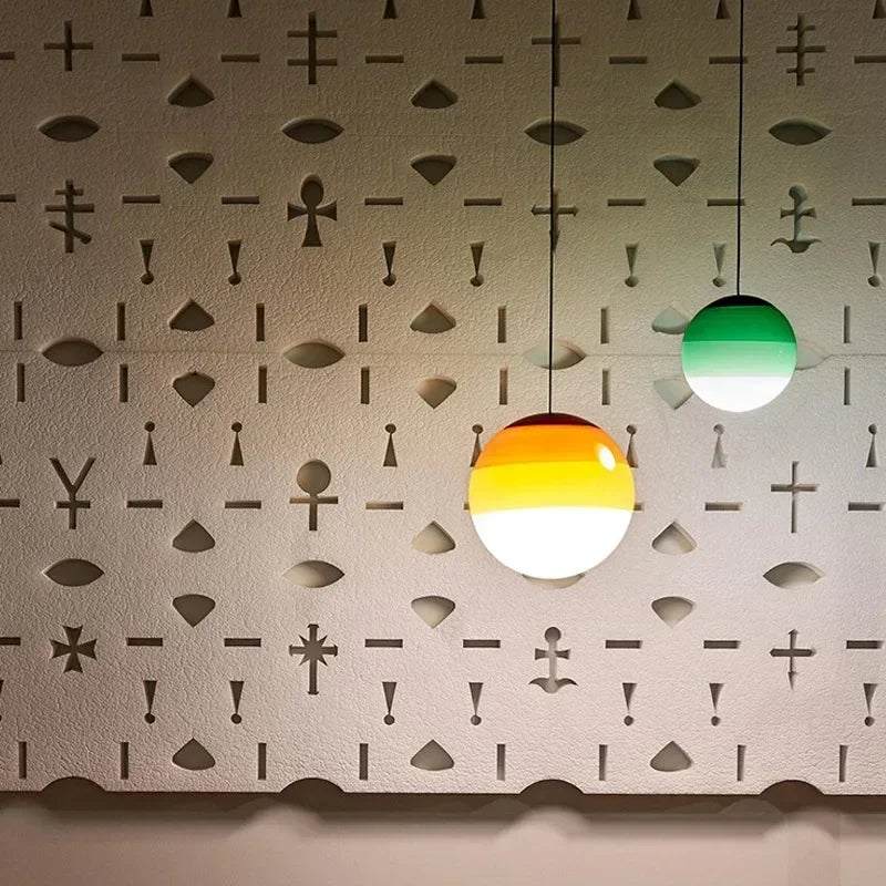 Rainbow Gradient Glass Pendant Light