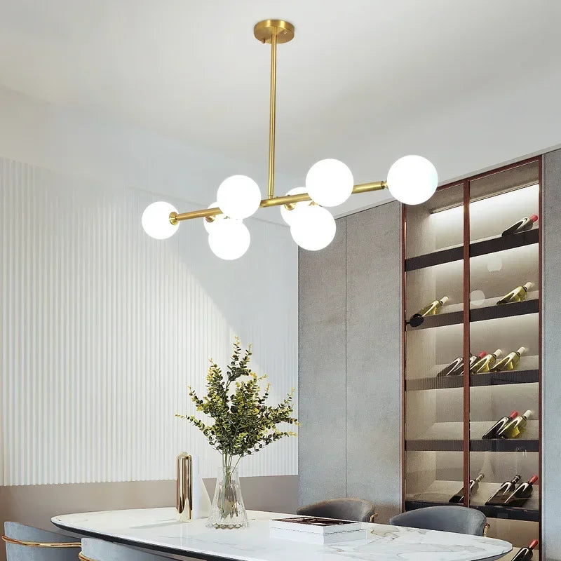 Nordic Long Glass Ceiling Chandelier