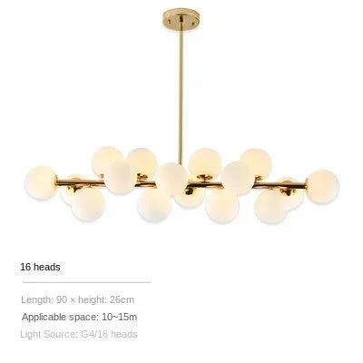 Nordic Long Glass Ceiling Chandelier
