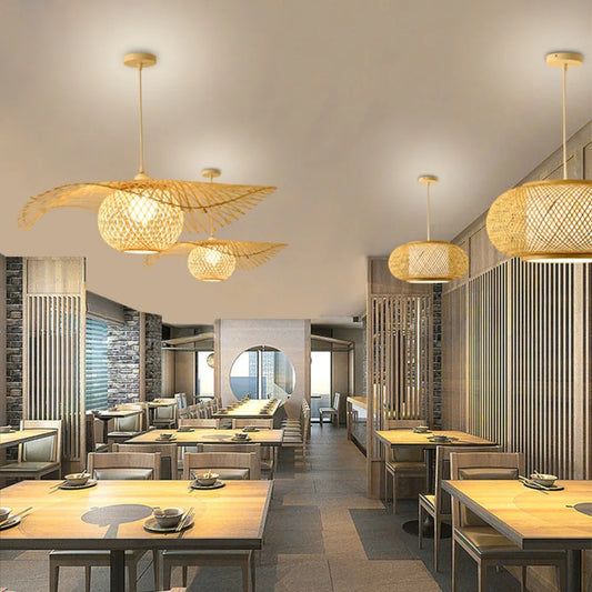 Rattan Woven Bamboo Pendant Light