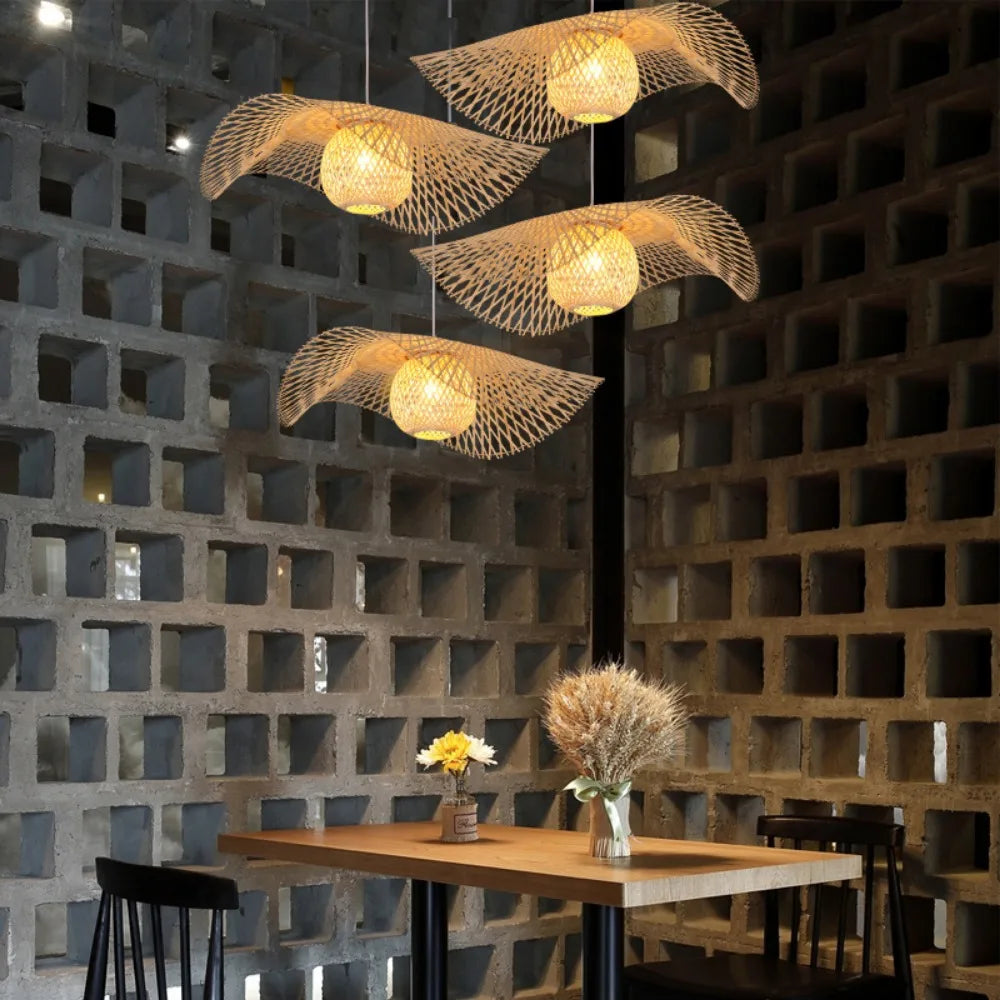 Rattan Woven Bamboo Pendant light