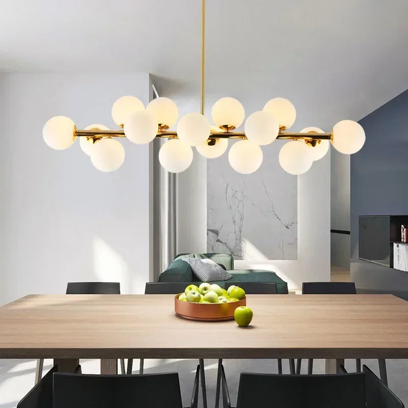 Nordic Long Glass Ceiling Chandelier