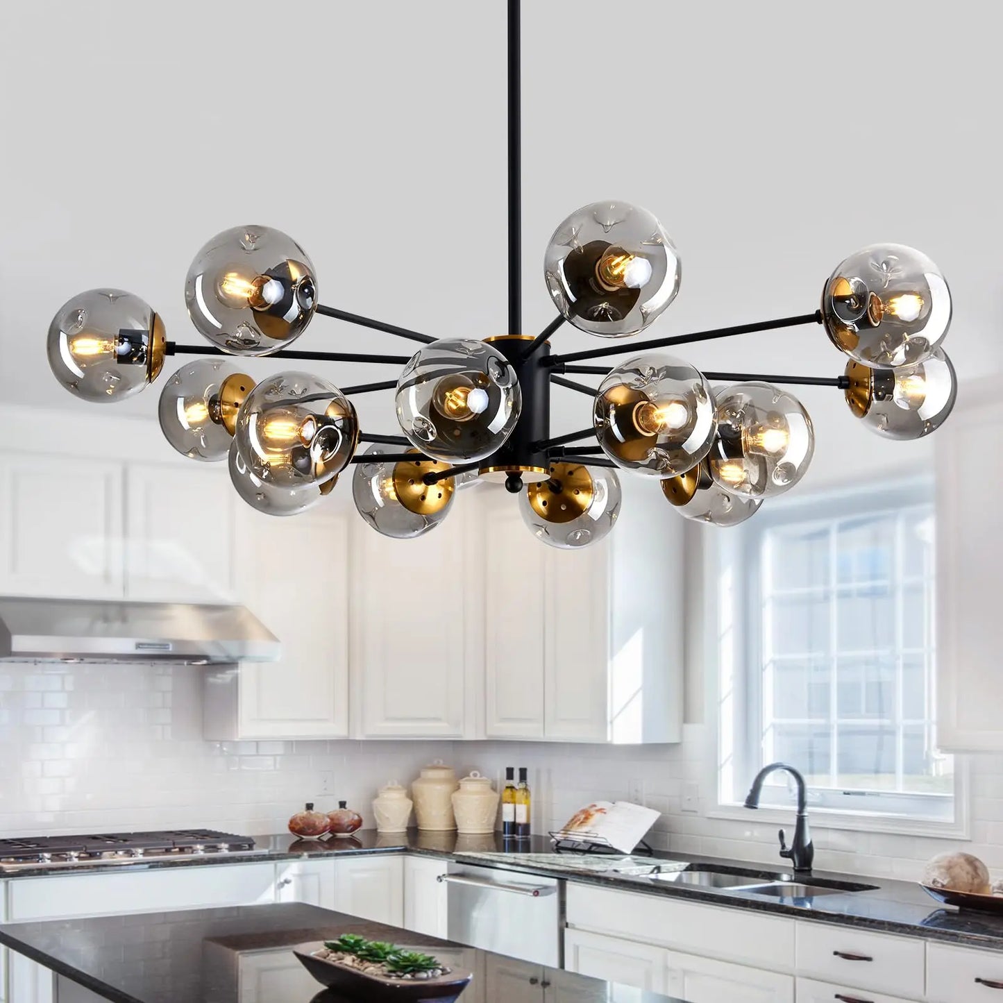 Modern Nordic Glass Globe LED Chandelier