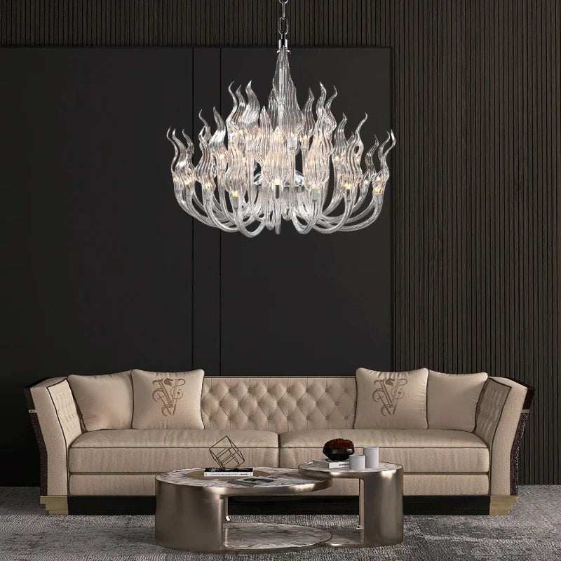 Glass Flame Hanging Chandelier