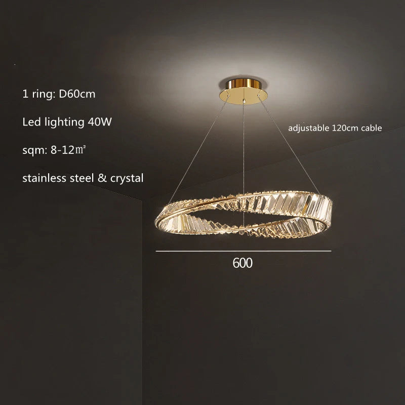 Crystal Lustre Dimmable Ceiling Chandelier