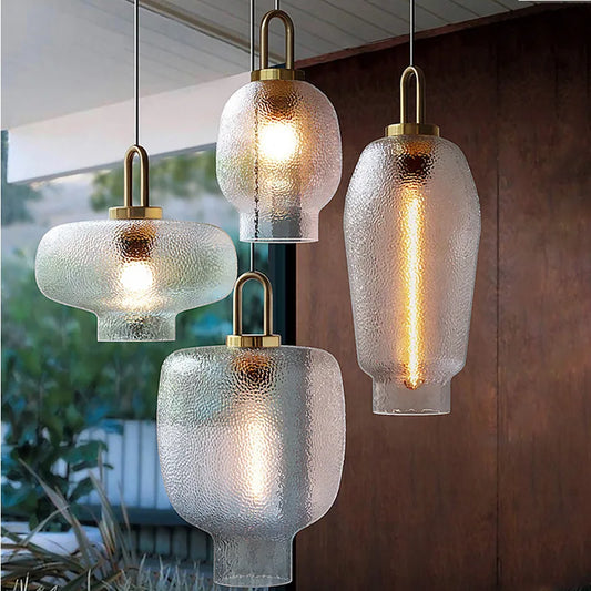 Modern LED Lantern Glass Chandelier