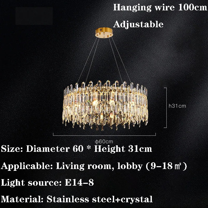 Modern Luxury Crystal Pendant LED Chandelier