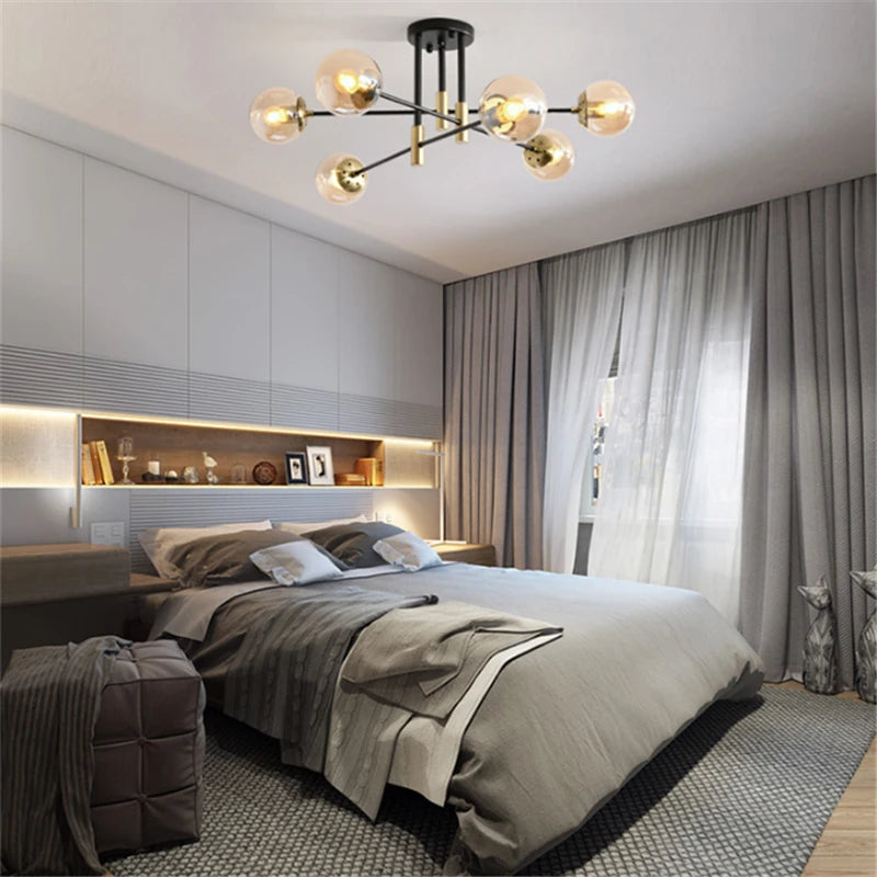 Nordic Modern LED Glass Ball Chandelier