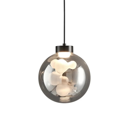 Luxury Glass Ball Oval Metal Pendant Light