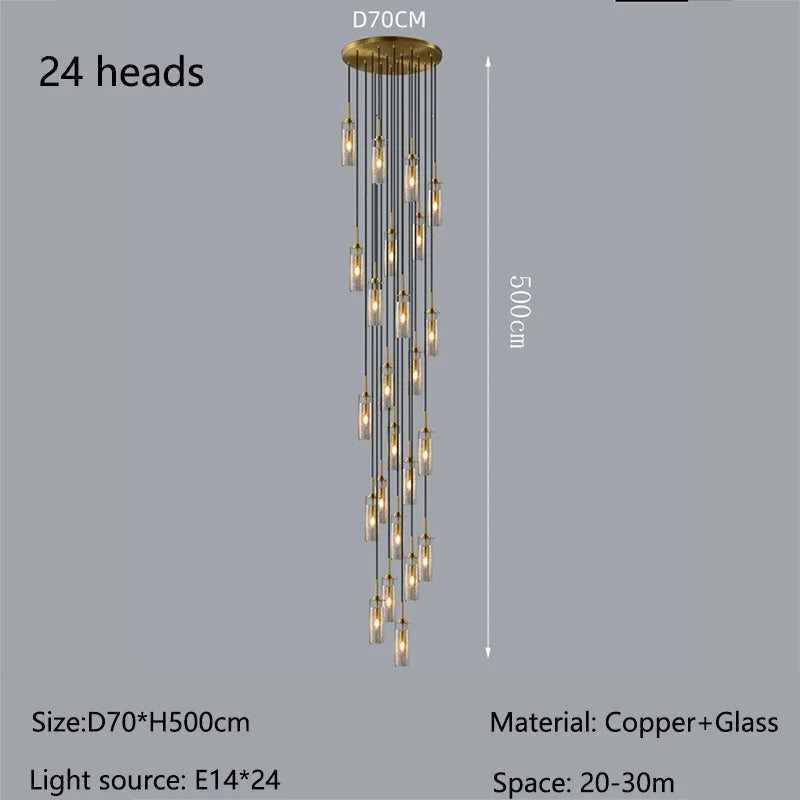 Nordic Cracked Glass LED Chandelier