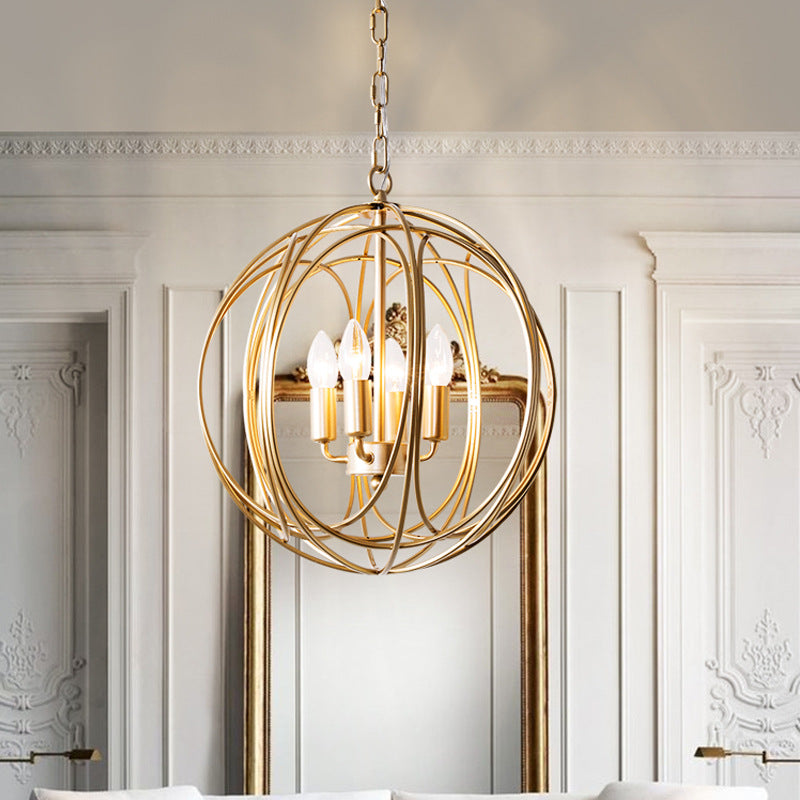 Global Ball Gold Pendant Chandelier Light