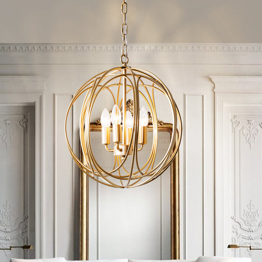 Global Ball Gold Pendant Chandelier Light