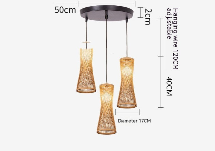 Japanese Style Bamboo Chandelier Ceiling Light