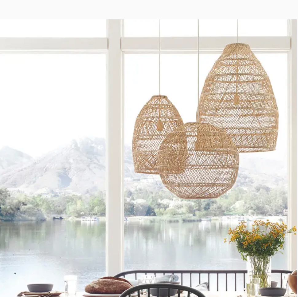 Japanese Zen Rattan Chandelier
