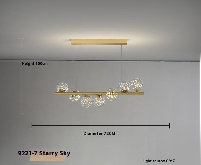 Long Chandelier Glass ball Ceiling Light