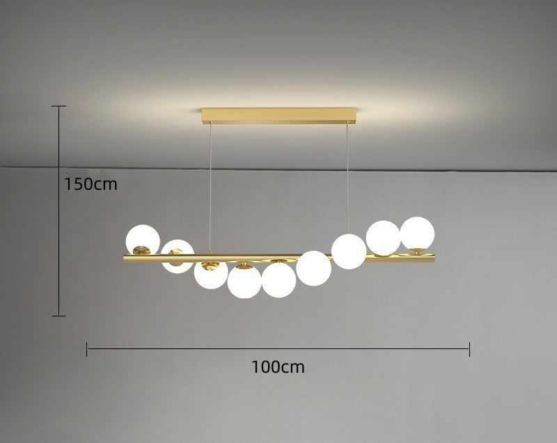 Long Chandelier Glass ball Ceiling Light 100cm