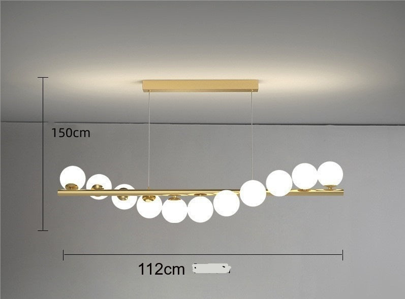 Long Chandelier Glass ball Ceiling Light 112cm