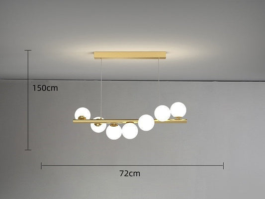Long Chandelier Glass ball Ceiling Light 72cm
