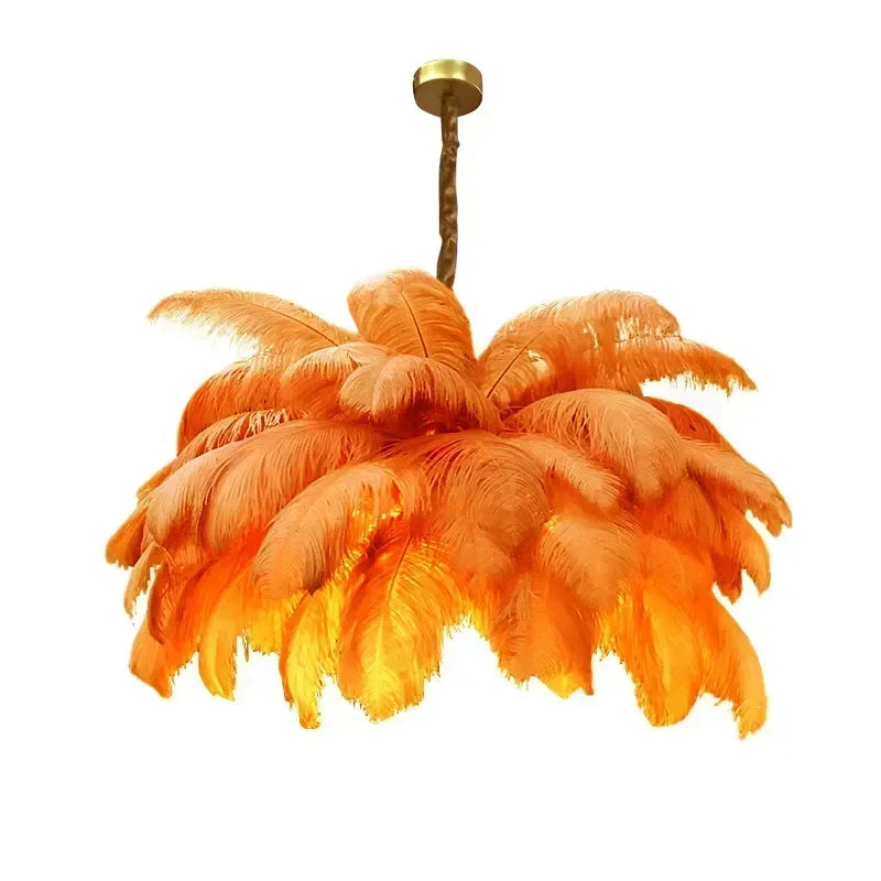 Ostrich Feather Ceiling Lamp