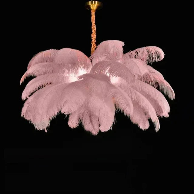 Ostrich Feather Ceiling Lamp