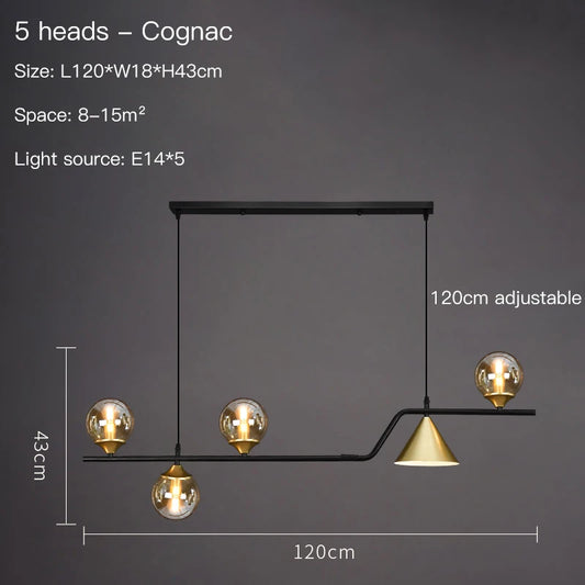 Nordic LED Glass Ball Chandelier