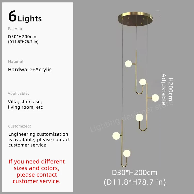 Nordic LED Staircase Chandelier