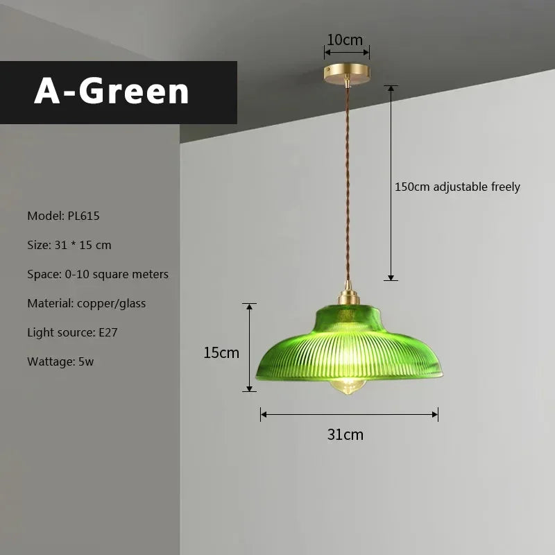 Retro Glass Pendant Celing Light