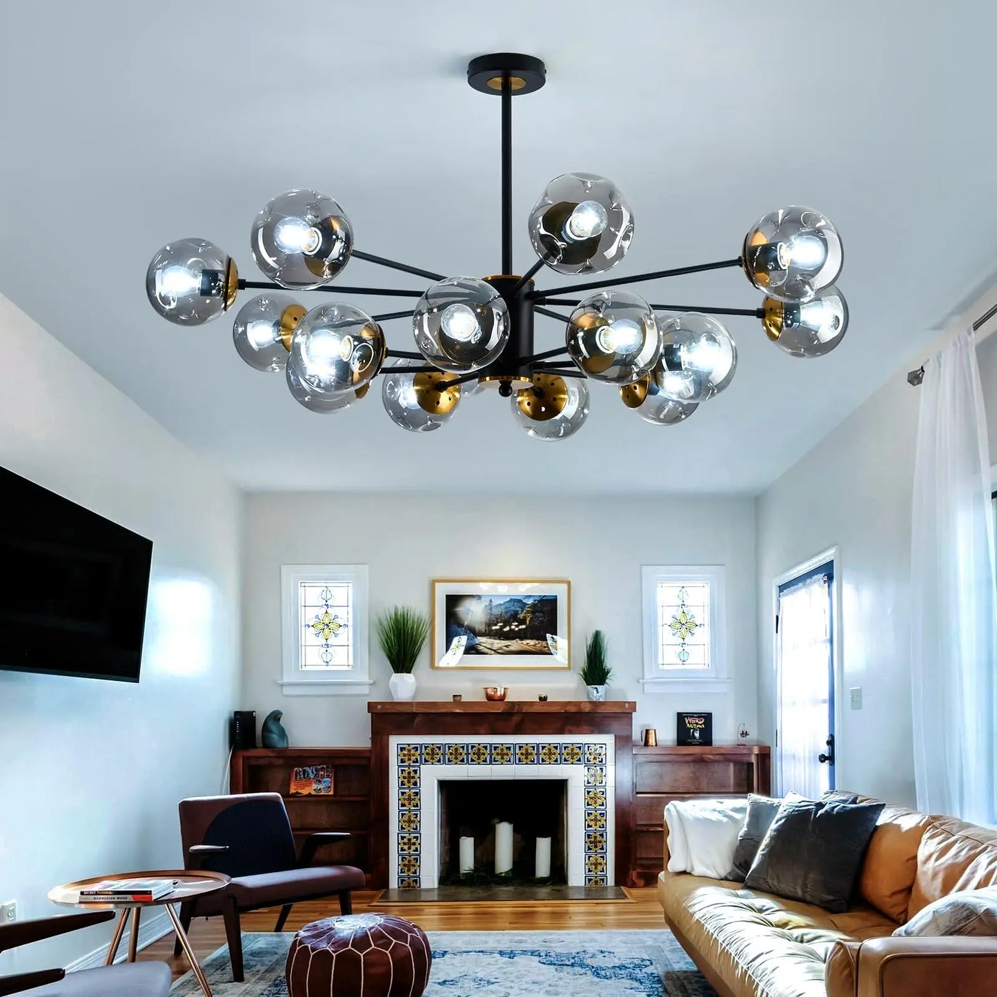 Modern Nordic Glass Globe LED Chandelier