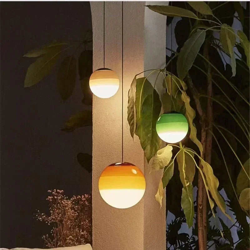 Rainbow Gradient Glass Pendant Light