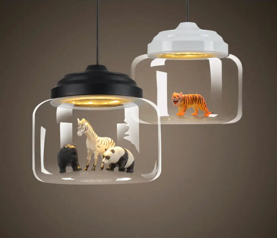 Cartoon Animal Design Glass Chandelier - Ceiling light