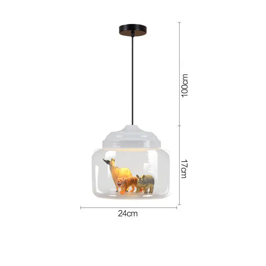 Cartoon Animal Design Glass Chandelier