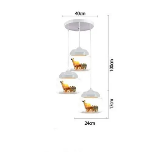 Cartoon Animal Design Glass Chandelier