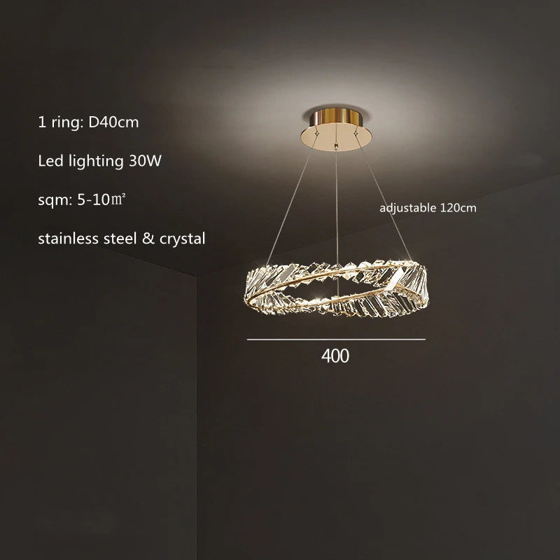 Crystal Lustre Dimmable Ceiling Chandelier