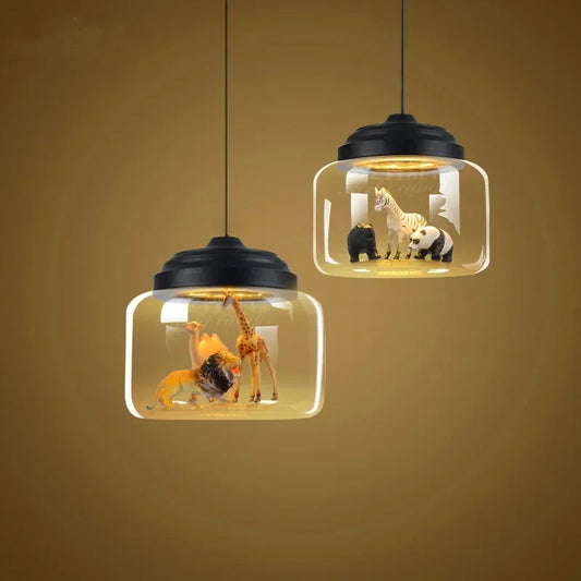 Glass Animal Pendant Light