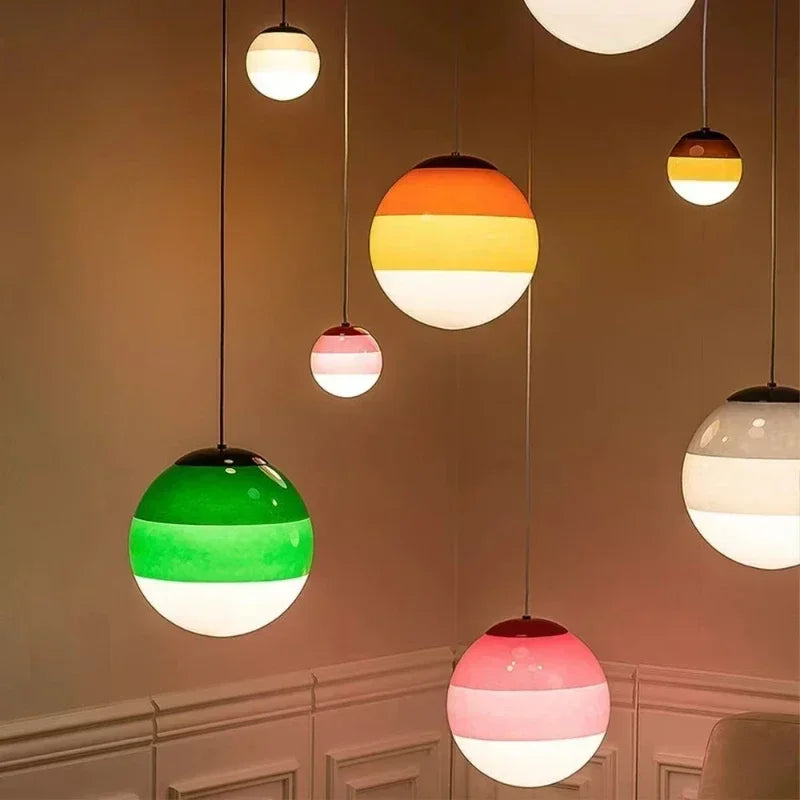 Rainbow Gradient Glass Pendant Light