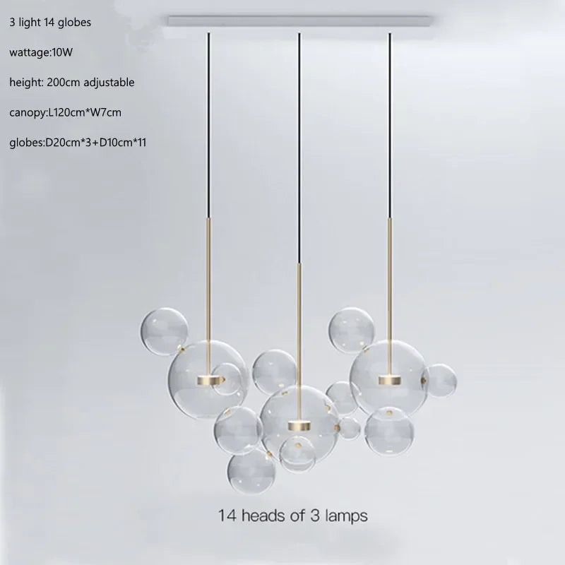 Glass Bubble Ball LED Chandelier