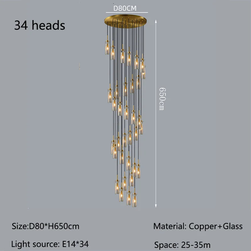 Nordic Cracked Glass LED Chandelier