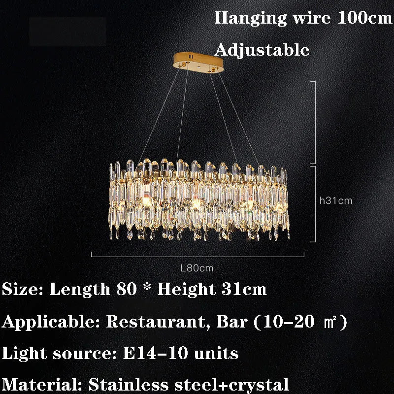 Modern Luxury Crystal Pendant LED Chandelier