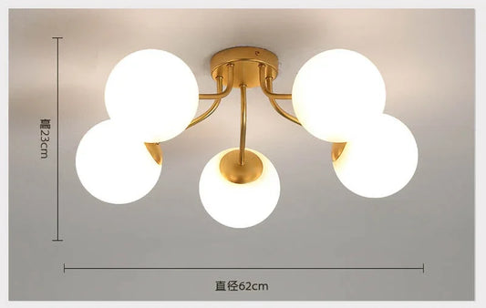 Modern Black Glass Ball LED Ceiling Light