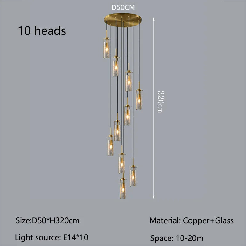 Nordic Cracked Glass LED Chandelier